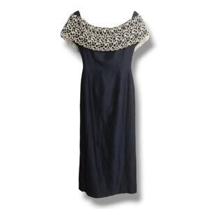 House of Bianchi Vintage Off the Shoulder Lace Collar Formal Gown Size XS